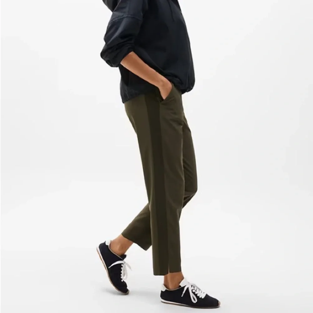 Brooklyn Ankle Pant Olive Green Straight-Leg Athleisure Pant - Picture 3 of 6